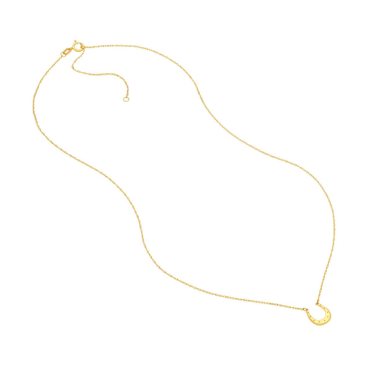 Birmingham Jewelry - 14K Yellow Gold So You Mini Horse Shoe Adjustable Necklace - Birmingham Jewelry