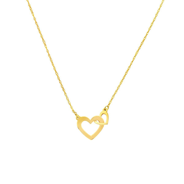 Birmingham Jewelry - 14K Yellow Gold So You Mini Interlocked Hearts Adjustable Necklace - Birmingham Jewelry