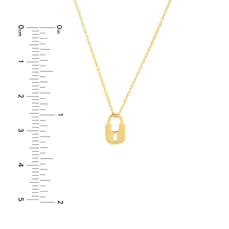 Birmingham Jewelry - 14K Yellow Gold So You Mini Lock Adjustable Necklace - Birmingham Jewelry