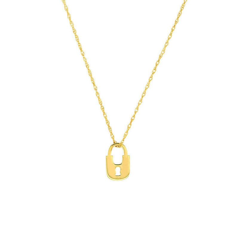 Birmingham Jewelry - 14K Yellow Gold So You Mini Lock Adjustable Necklace - Birmingham Jewelry