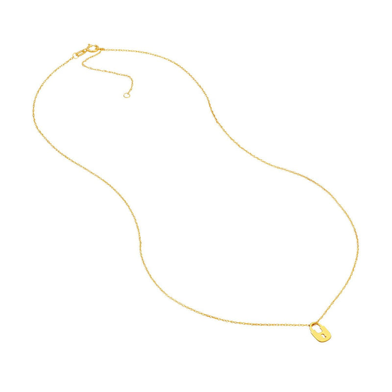 Birmingham Jewelry - 14K Yellow Gold So You Mini Lock Adjustable Necklace - Birmingham Jewelry