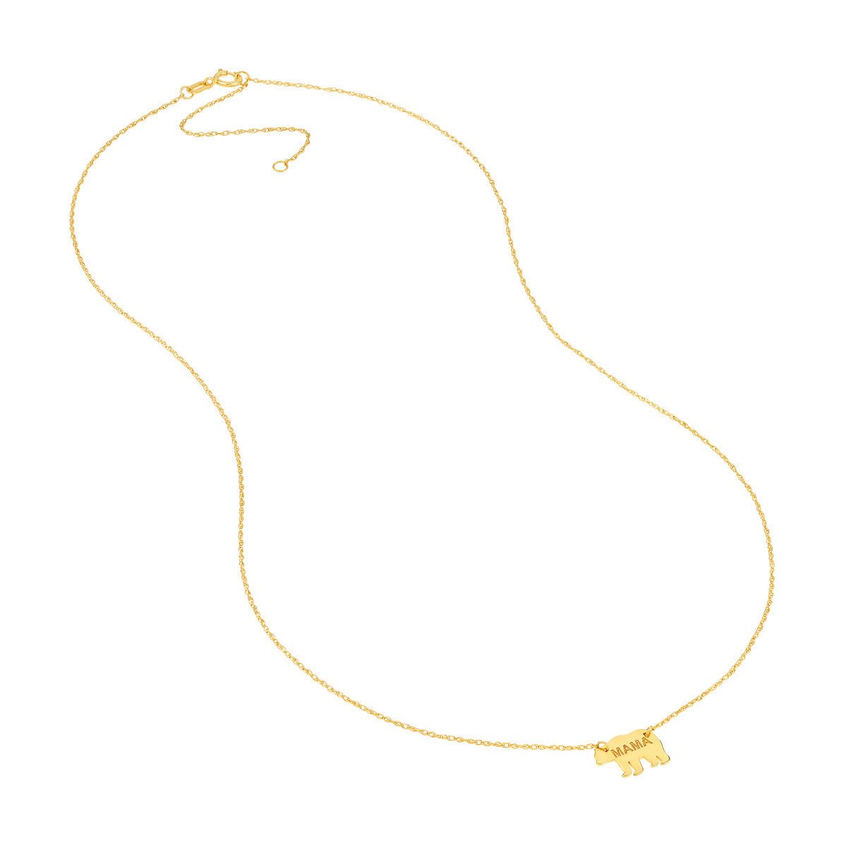 Birmingham Jewelry - 14K Yellow Gold So You Mini Mama Bear Adjustable Necklace - Birmingham Jewelry