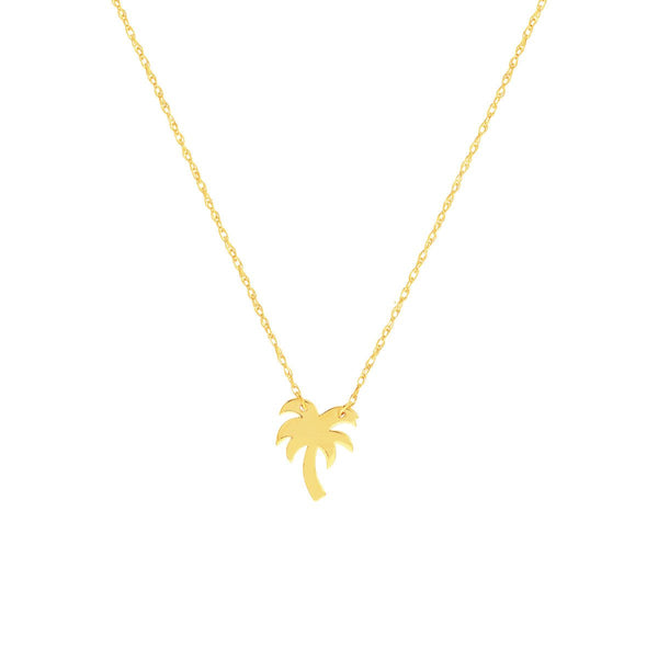 Birmingham Jewelry - 14K Yellow Gold So You Mini Palm Tree Adjustable Necklace - Birmingham Jewelry