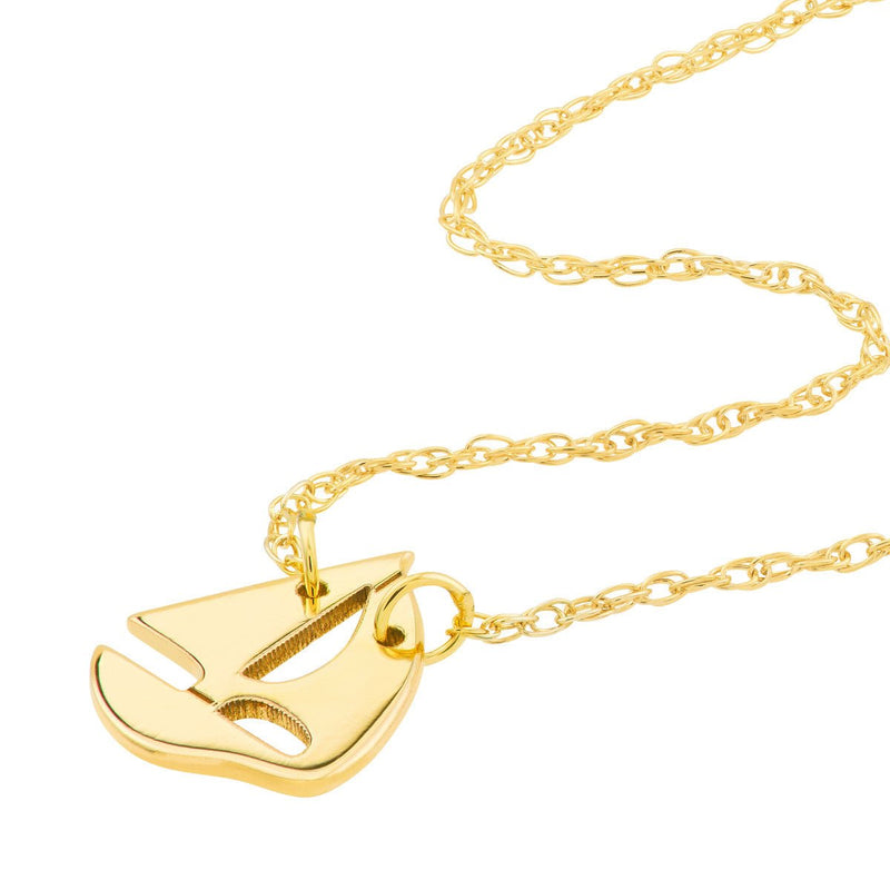 Birmingham Jewelry - 14K Yellow Gold So You Mini Sailboat Adjustable Necklace - Birmingham Jewelry