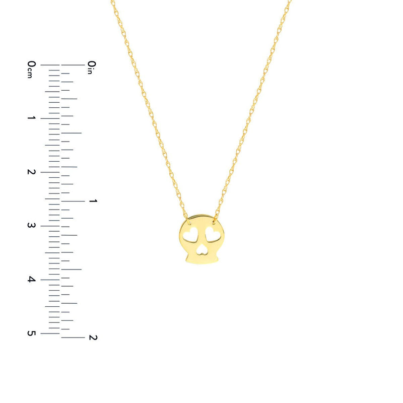 Birmingham Jewelry - 14K Yellow Gold So You Mini Sugar Skull Adjustable Necklace - Birmingham Jewelry