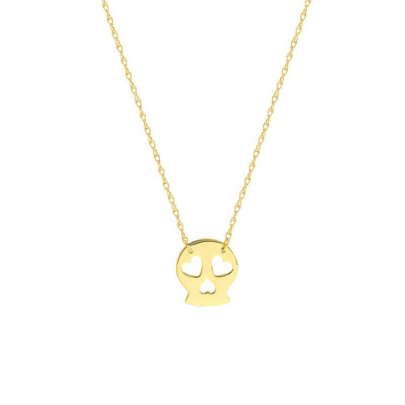 Birmingham Jewelry - 14K Yellow Gold So You Mini Sugar Skull Adjustable Necklace - Birmingham Jewelry