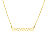 Birmingham Jewelry - 14K Yellow Gold Solid and Open Hearts Bar Necklace - Birmingham Jewelry