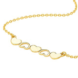 Birmingham Jewelry - 14K Yellow Gold Solid and Open Hearts Bar Necklace - Birmingham Jewelry