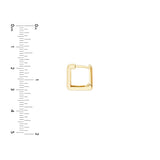 Birmingham Jewelry - 14K Yellow Gold Square Double Row Hoop Earrings - Birmingham Jewelry