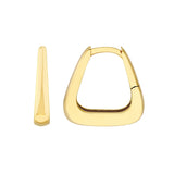 Birmingham Jewelry - 14K Yellow Gold Tapered Squared Off Mini Hoop Earrings - Birmingham Jewelry