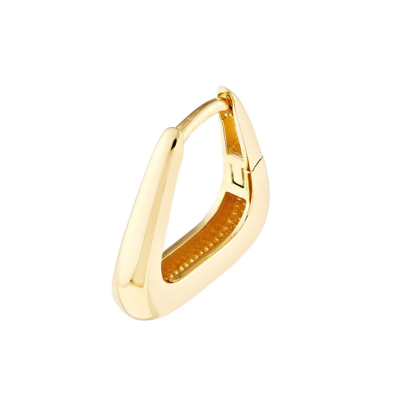 Birmingham Jewelry - 14K Yellow Gold Tapered Squared Off Mini Hoop Earrings - Birmingham Jewelry