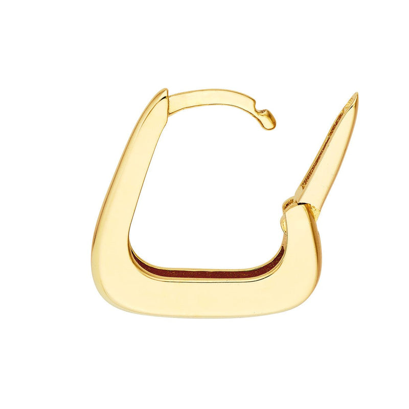 Birmingham Jewelry - 14K Yellow Gold Tapered Squared Off Mini Hoop Earrings - Birmingham Jewelry