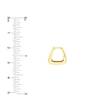 Birmingham Jewelry - 14K Yellow Gold Tapered Squared Off Mini Hoop Earrings - Birmingham Jewelry