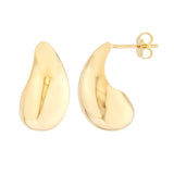 Birmingham Jewelry - 14K Yellow Gold Teardrop Dome Earrings - Birmingham Jewelry