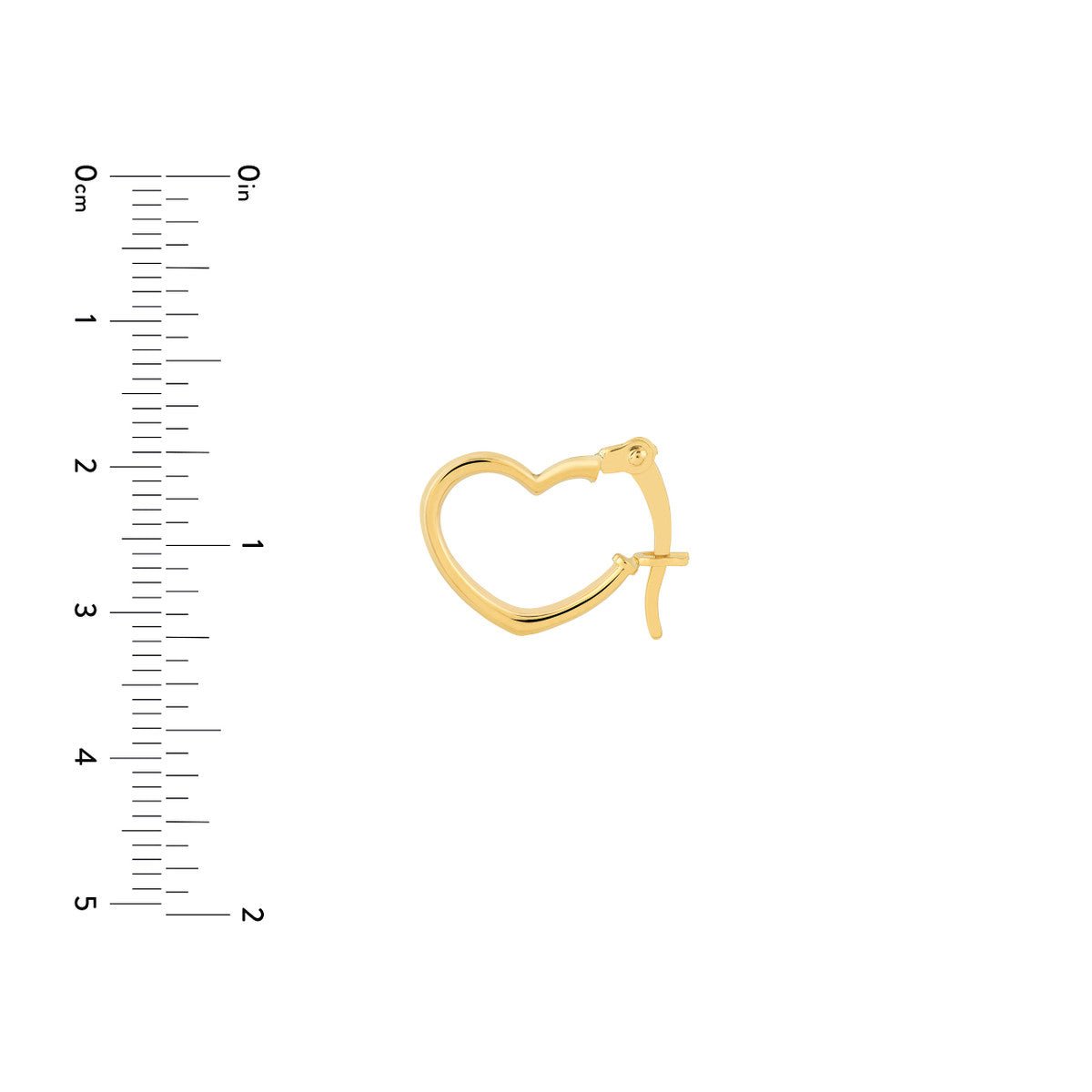 Birmingham Jewelry - 14K Yellow Gold Tilted Heart Mini Hoop Earrings - Birmingham Jewelry