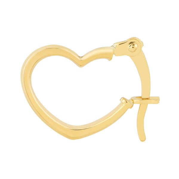 Birmingham Jewelry - 14K Yellow Gold Tilted Heart Mini Hoop Earrings - Birmingham Jewelry