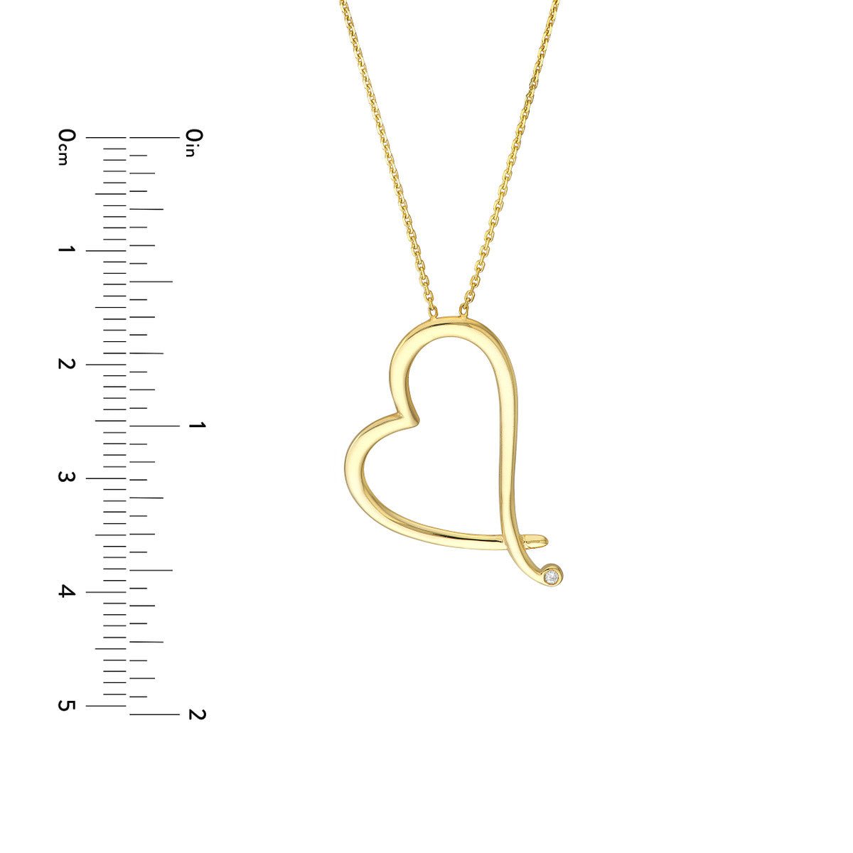 Birmingham Jewelry - 14K Yellow Gold Tilted Open Heart Adjustable Necklace - Birmingham Jewelry