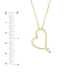 Birmingham Jewelry - 14K Yellow Gold Tilted Open Heart Adjustable Necklace - Birmingham Jewelry