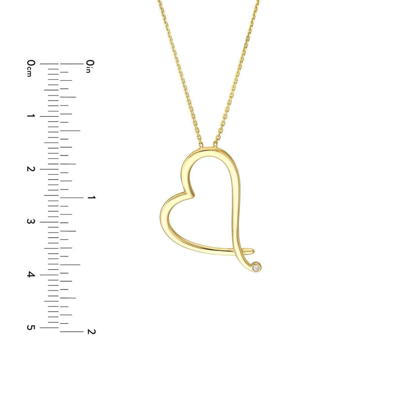 Birmingham Jewelry - 14K Yellow Gold Tilted Open Heart Adjustable Necklace - Birmingham Jewelry