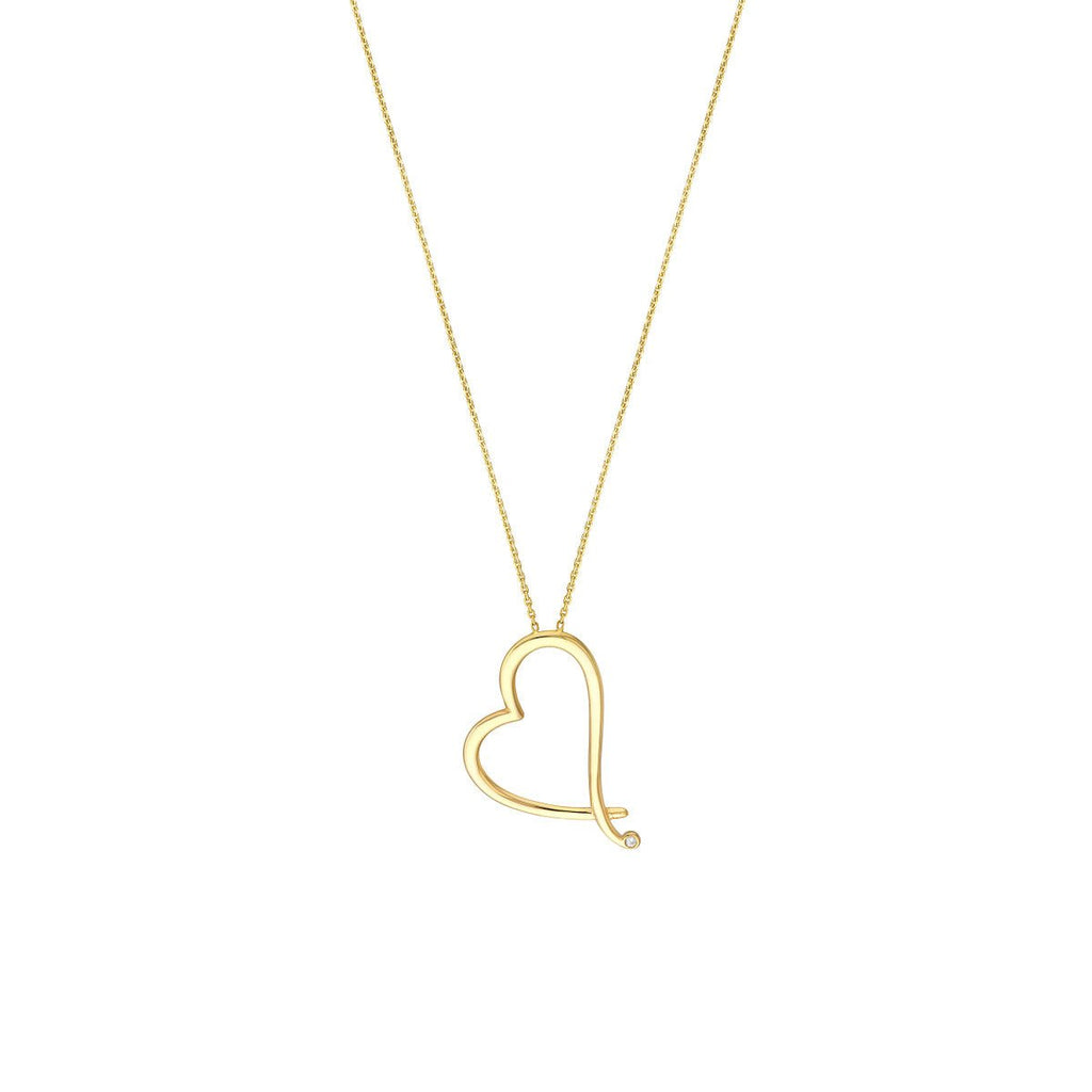 Peoples Jewellers 0.58 CT. T.W. Diamond Tilted Heart Necklace in 10K Rose  Gold|Peoples Jewellers | Kingsway Mall