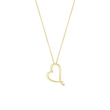 Birmingham Jewelry - 14K Yellow Gold Tilted Open Heart Adjustable Necklace - Birmingham Jewelry
