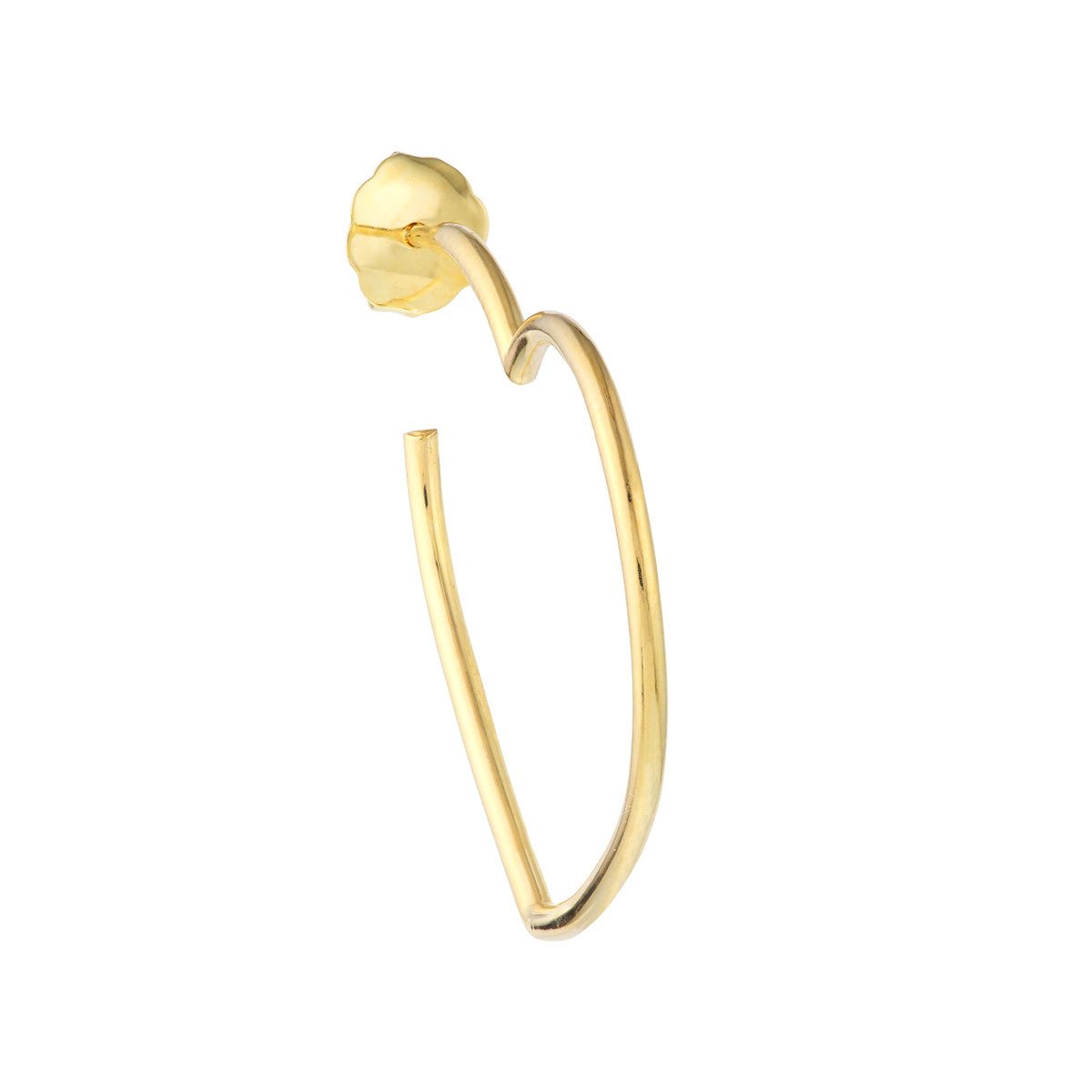 Birmingham Jewelry - 14K Yellow Gold Tilted Open Heart Hoop Earrings - Birmingham Jewelry