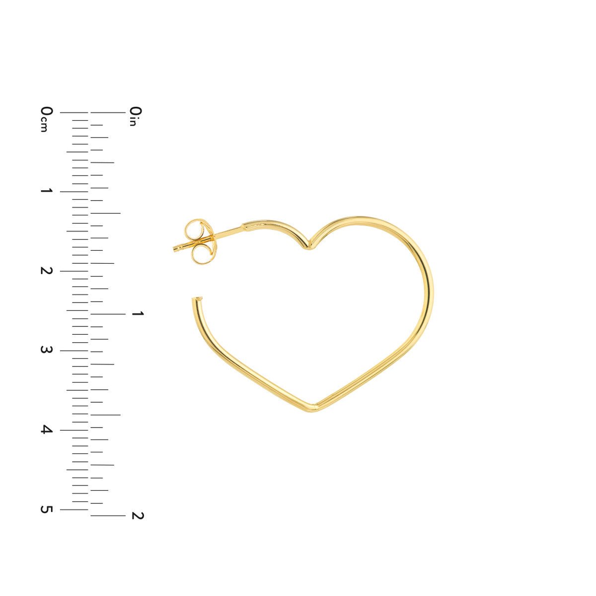 Birmingham Jewelry - 14K Yellow Gold Tilted Open Heart Hoop Earrings - Birmingham Jewelry