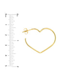 Birmingham Jewelry - 14K Yellow Gold Tilted Open Heart Hoop Earrings - Birmingham Jewelry