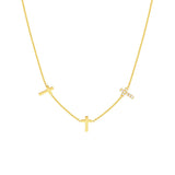 Birmingham Jewelry - 14K Yellow Gold Triple Cross with Diamond Necklace - Birmingham Jewelry