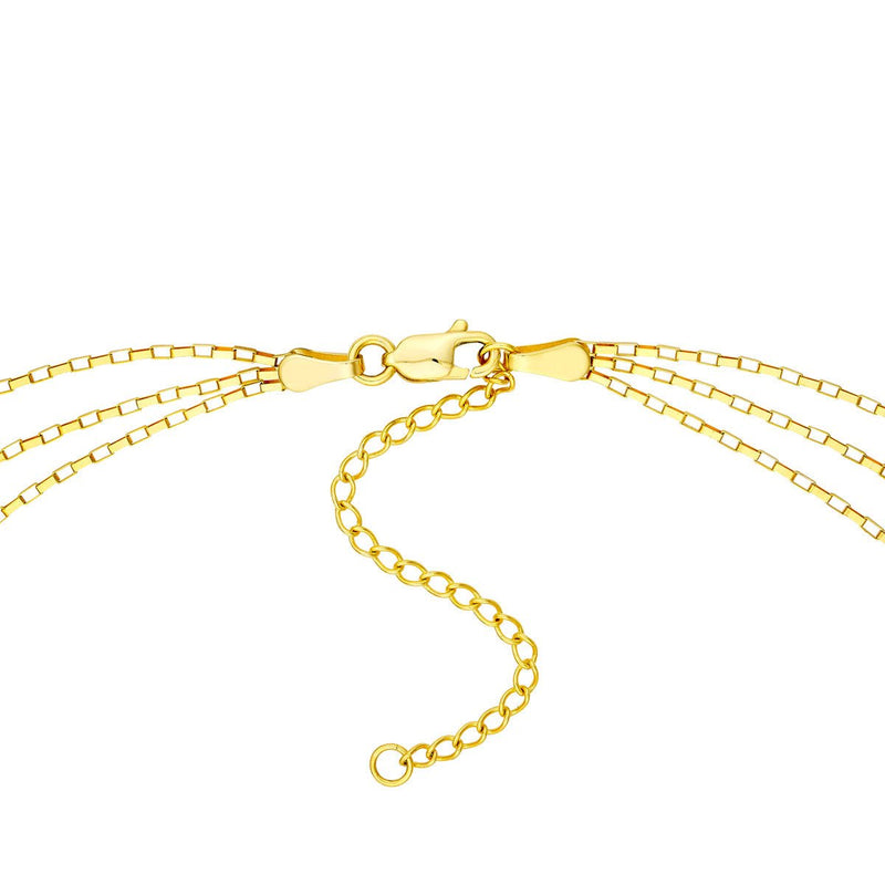 Birmingham Jewelry - 14K Yellow Gold Triple Graduated Box Link Necklace with Lobster Lock - Birmingham Jewelry