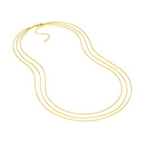 Birmingham Jewelry - 14K Yellow Gold Triple Graduated Box Link Necklace with Lobster Lock - Birmingham Jewelry