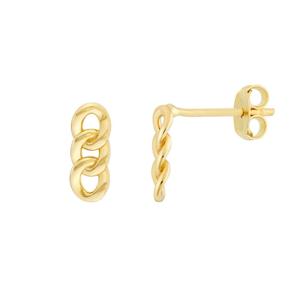 Birmingham Jewelry - 14K Yellow Gold Triple Link Earrings - Birmingham Jewelry