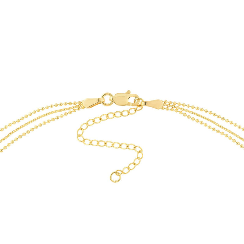 Birmingham Jewelry - 14K Yellow Gold Triple Strand Cross Element Necklace - Birmingham Jewelry