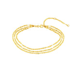 Birmingham Jewelry - 14K Yellow Gold Triple Twist Mariner Layered Anklet - Birmingham Jewelry