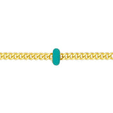 Birmingham Jewelry - 14K Yellow Gold Turquoise Enamel Stations Saturn Chain Choker - Birmingham Jewelry