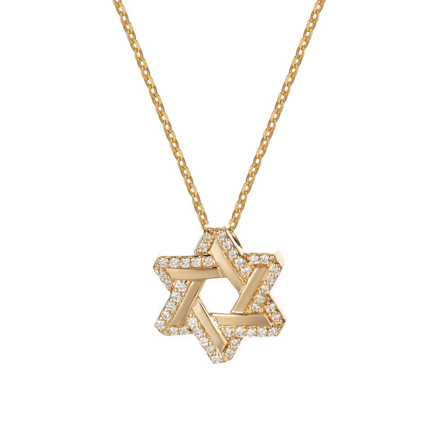 14K Yellow Gold Two Star Design Pendant Necklace Birmingham Jewelry Necklace Birmingham Jewelry 