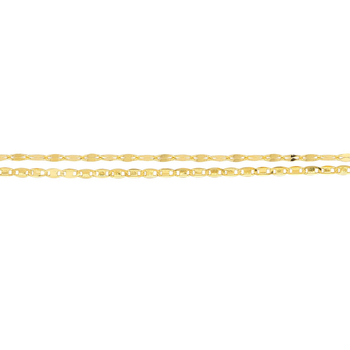 14K Yellow Gold Valentino and Hammered Forzatina Chain Adjustable Anklet Birmingham Jewelry Anklet Birmingham Jewelry 
