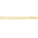 Birmingham Jewelry - 14K Yellow Gold Valentino and Hammered Forzatina Chain Adjustable Anklet - Birmingham Jewelry