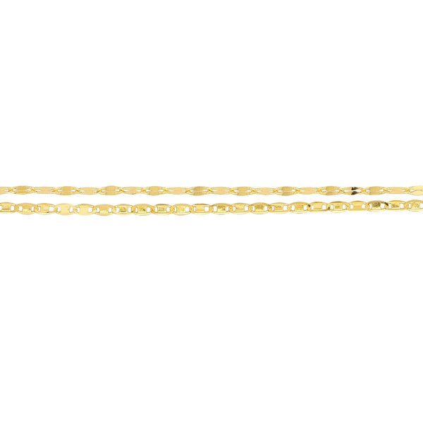 Birmingham Jewelry - 14K Yellow Gold Valentino and Hammered Forzentina Chain Adjustable - Birmingham Jewelry