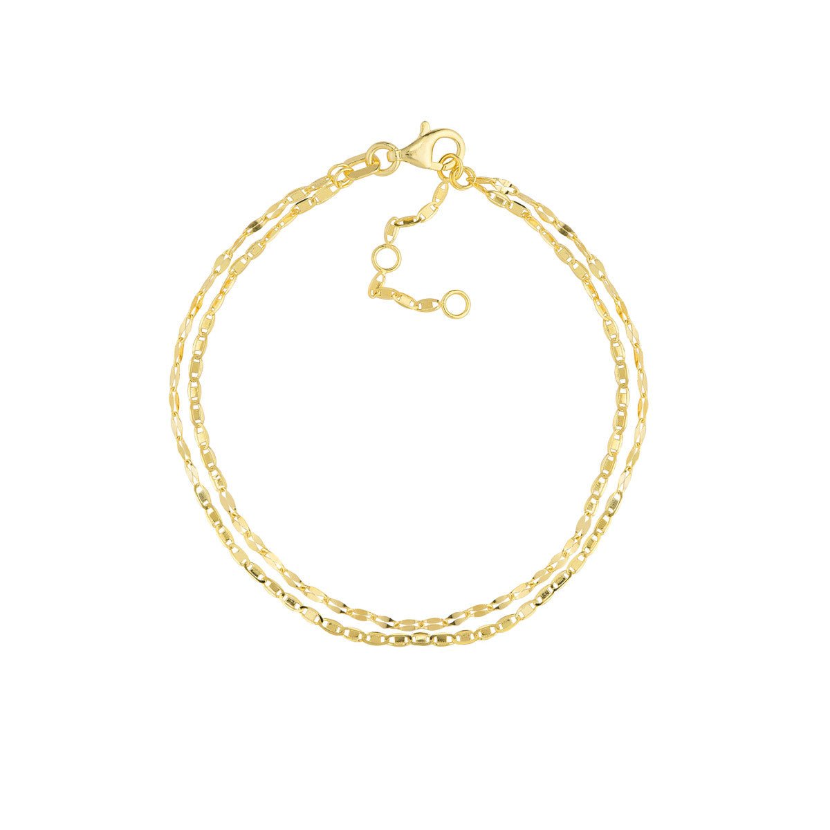 14K Yellow Gold Valentino and Hammered Forzentina Chain Adjustable Bracelet Birmingham Jewelry Bracelet Birmingham Jewelry 