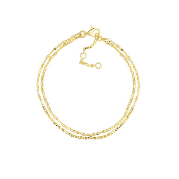 Birmingham Jewelry - 14K Yellow Gold Valentino and Hammered Forzentina Chain Adjustable - Birmingham Jewelry