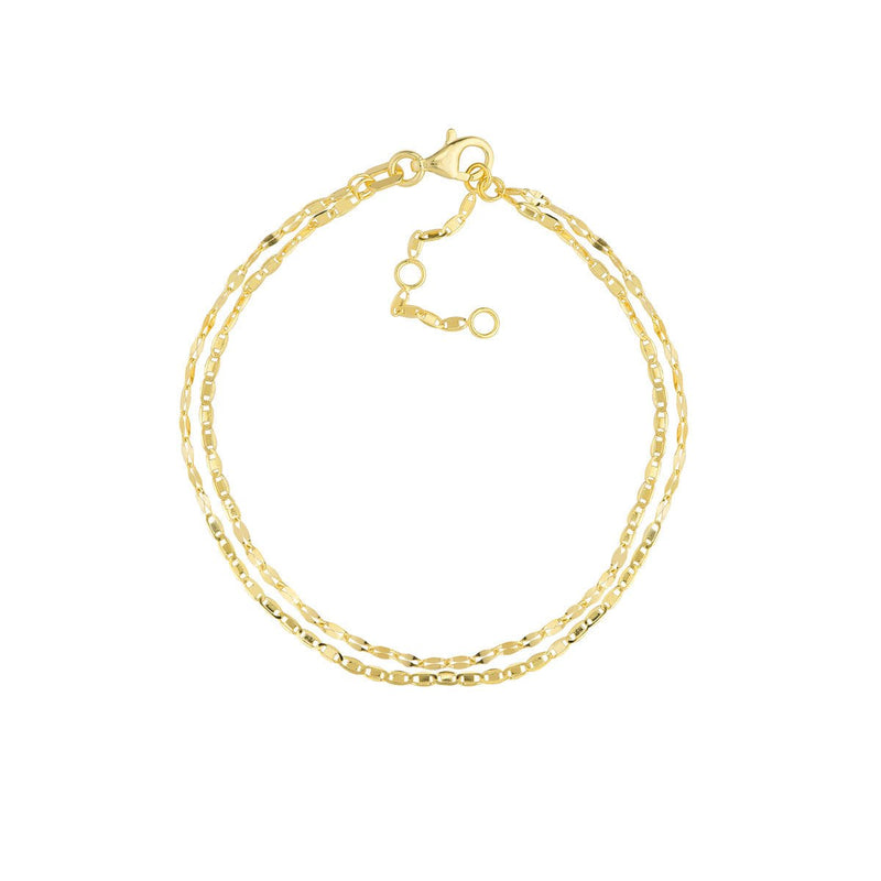 Birmingham Jewelry - 14K Yellow Gold Valentino and Hammered Forzentina Chain Adjustable - Birmingham Jewelry