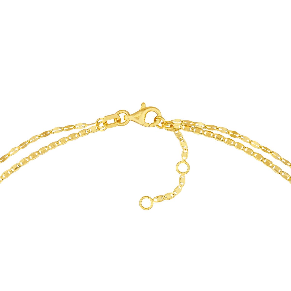 14K Yellow Gold Valentino and Hammered Forzentina Chain Adjustable Birmingham Jewelry Chain Birmingham Jewelry 