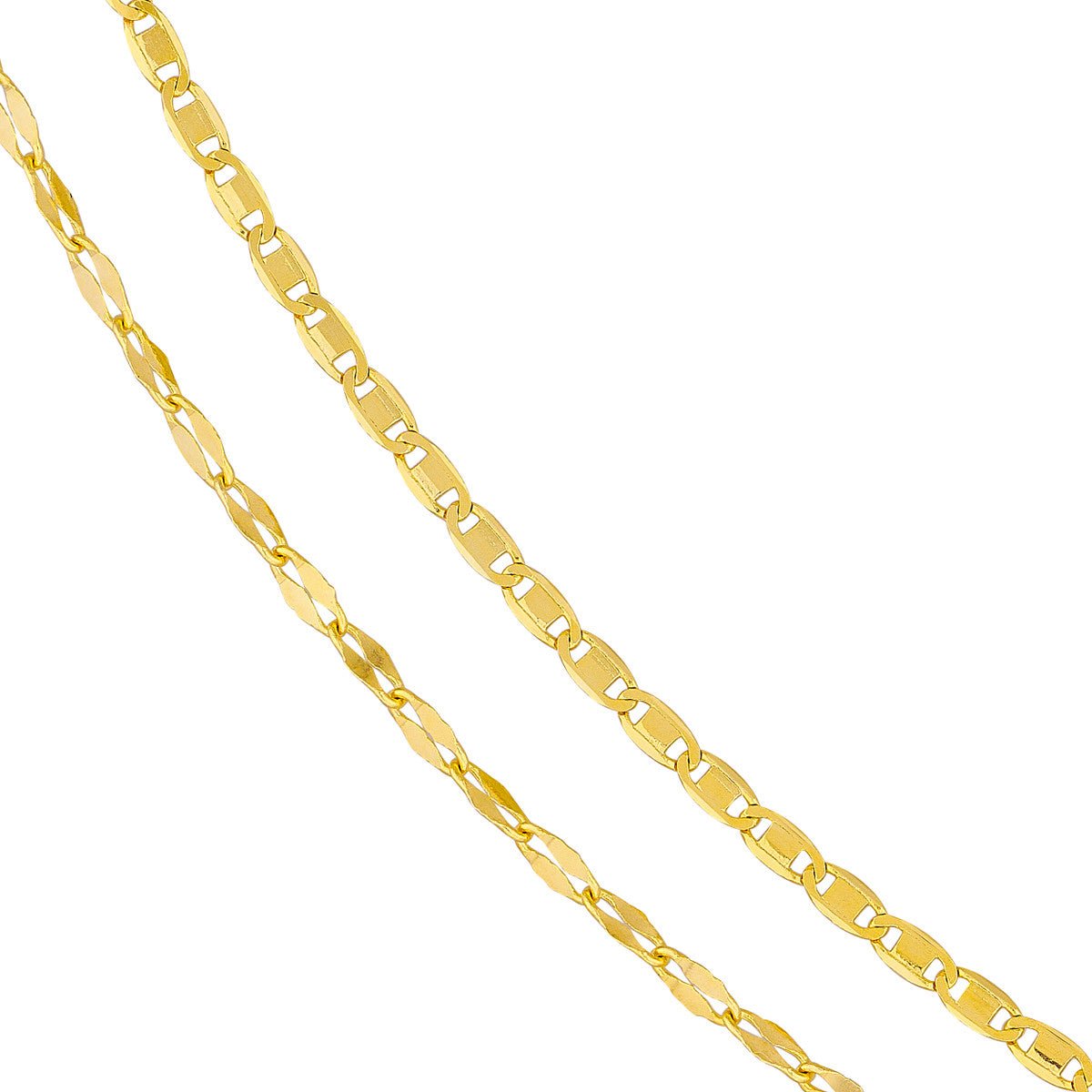 14K Yellow Gold Valentino and Hammered Forzentina Chain Adjustable Birmingham Jewelry Chain Birmingham Jewelry 