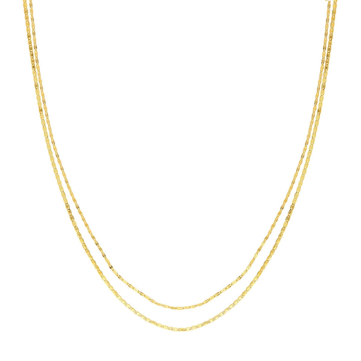 14K Yellow Gold Valentino and Hammered Forzentina Chain Adjustable Birmingham Jewelry Chain Birmingham Jewelry 