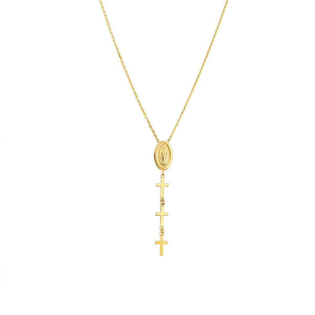 Petite Gold Cross Bead Necklace – Lindsey Leigh Jewelry
