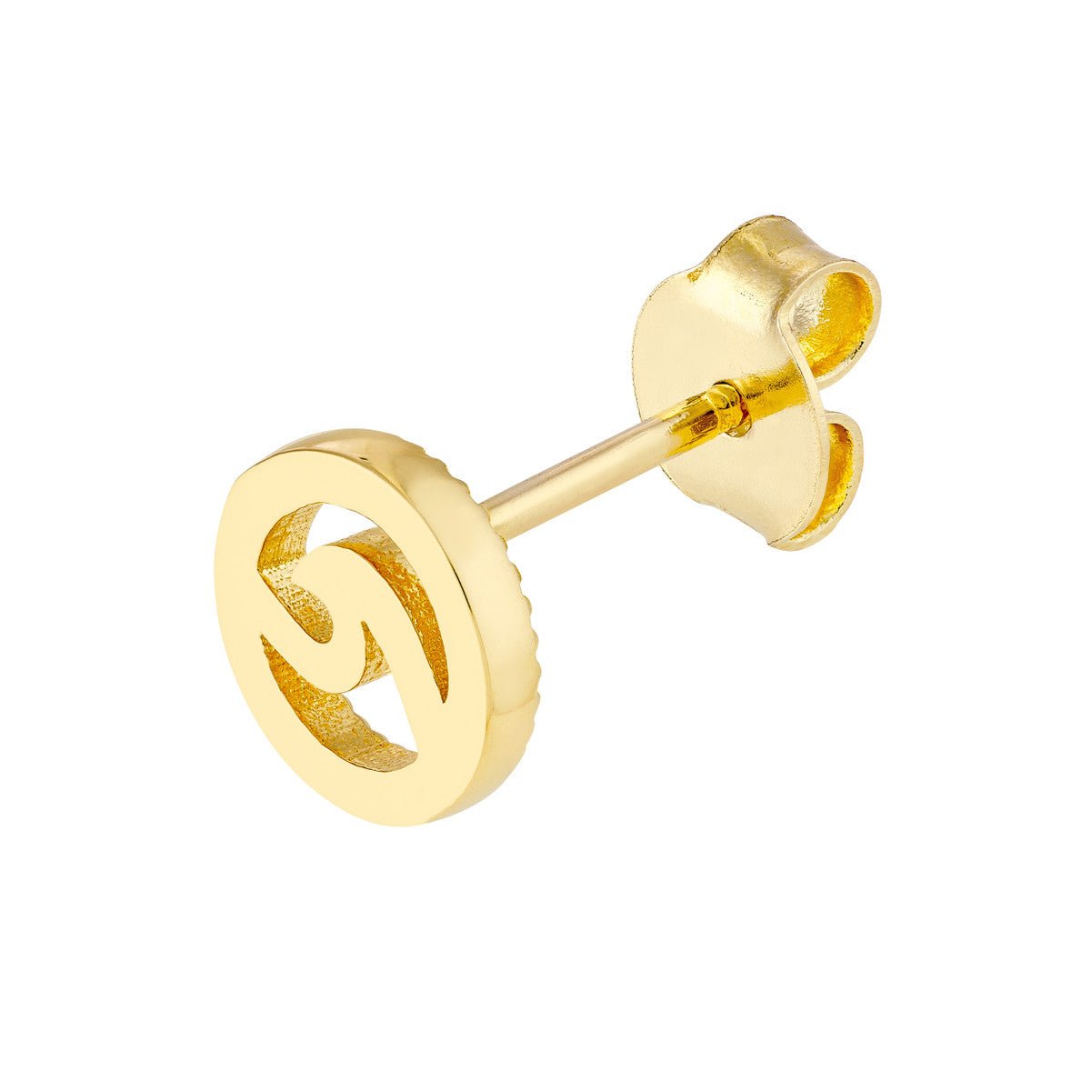 14K Yellow Gold Wave Cutout Micro Studs Earrings Birmingham Jewelry Earrings Birmingham Jewelry 