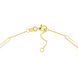 Birmingham Jewelry - 14K Yellow Gold White Enamel Alternating Bar Anklet - Birmingham Jewelry