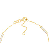 Birmingham Jewelry - 14K Yellow Gold White Enamel Alternating Bar Stations Adjustable Bracelet - Birmingham Jewelry