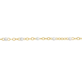 Birmingham Jewelry - 14K Yellow Gold White Enamel Bead Piatto Chain Bracelet - Birmingham Jewelry